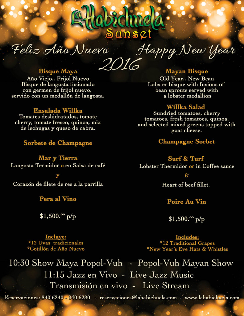 fFlyer Menu Año Nuevo Sunset 2015-2016